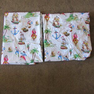 The Company Store Treasure Pirates Sheet Set TWIN Flat Fitted Cotton Israel